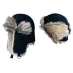 Шапка Alaskan с меховой отделкой черная (B346)